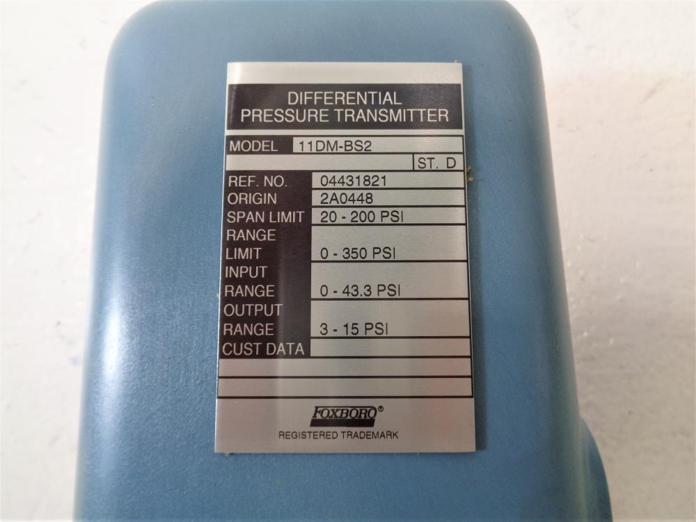 Foxboro 0 350 PSI Differential Pressure Transmitter 11DMBS2